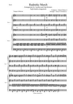 Radetzky Marsch. Ensemble für 4 Interpreten und zwei Klaviere